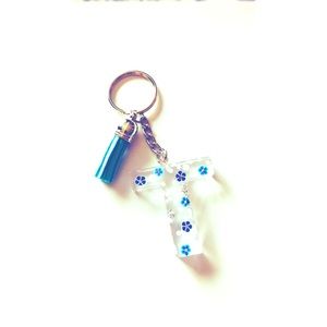 Monogram Resin Personalized letter T keychain